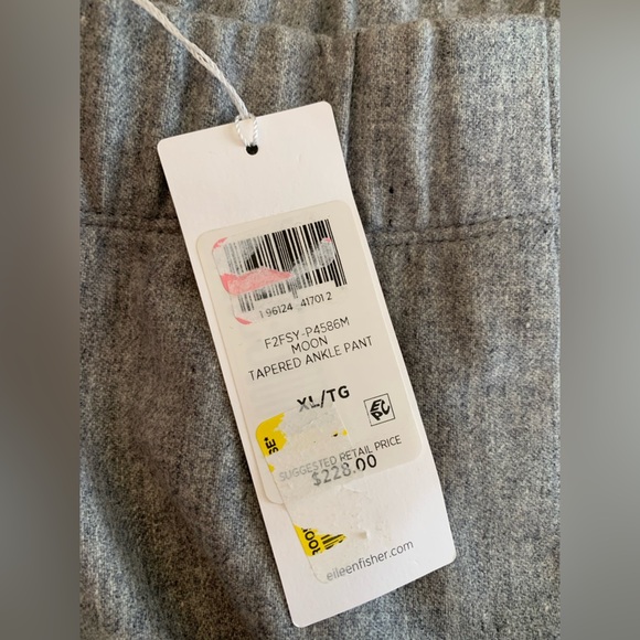 Eileen Fisher Pants 100% Wool Moon Tapered Ankle Pant XL gray - Picture 6 of 8